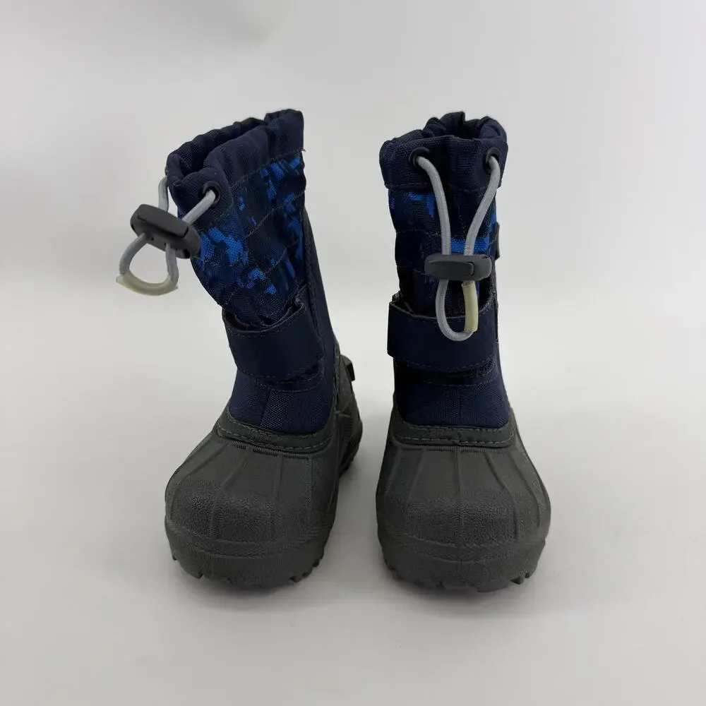 Columbia Powderbug Plus II Snow Boots Toddler Sz 5 Blue Camo Waterproof Gorpcore